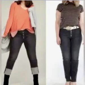CAbi NWT Button-Fly Straight Jeans in Carbon